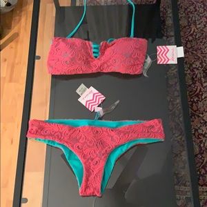 Brand new with tags bikini with reversible bottoms